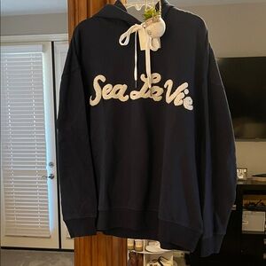 NWT Sea La Vie Dark Blue Hoodie Sweater Beachly Women’s L Large